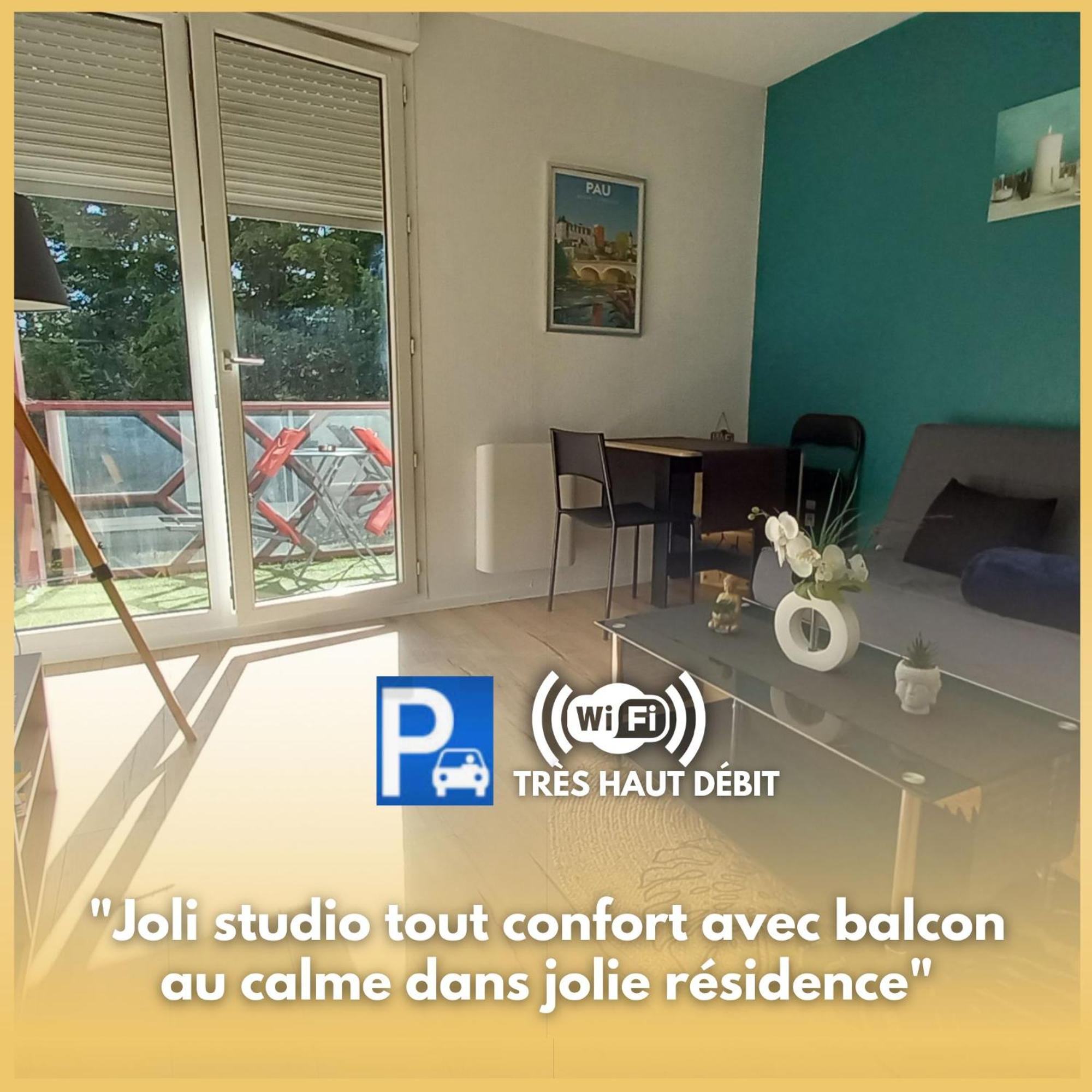 شقة Le Petit Park-Studio-Terrasse- Piscine-Wifi Fibre بو المظهر الخارجي الصورة